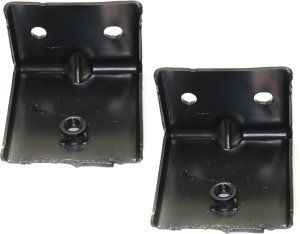 Front Bumper Bracket Support Pair/Set for Chevrolet Silverado 1500 (2016-2018), Silverado 1500 LD (2019), Right (Passenger) and Left (Driver), with or without Impact Bar Skid Plate, Steel Replacement