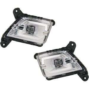 Front Fog Light Pair/Set for Chevrolet Silverado 1500 (2019-2022)/Silverado 2500/3500 (2020-2023), 3-Piece with Right (Passenger) and Left (Driver) Lights and Bumper Cover, Replacement