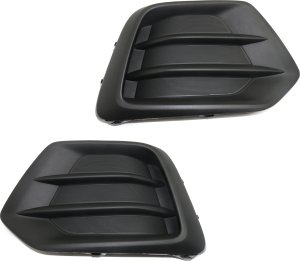 Pair/Set - Front Fog Light Cover for Chevrolet Trax 2017-2022, Right (Passenger) and Left (Driver), Textured Black Outer Grille, Replacement Set