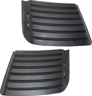 Textured Black Hood Top Grille Pair/Set for 2011-2014 Chevrolet Silverado 2500 HD/Silverado 3500 HD, Right (Passenger) and Left (Driver) Replacement