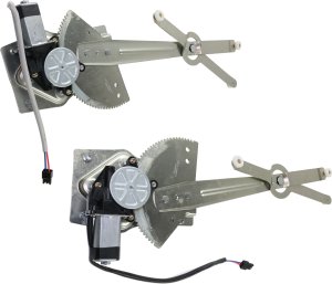 Front Window Regulator Pair/Set with Motor for 1981-1996 Chevrolet G-Series Van, Right (Passenger) and Left (Driver), Power Replacement - fits G10, G20, G30 models