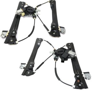 Front Window Regulator Pair/Set for Chevrolet Cruze 2011-2012, Right (Passenger) and Left (Driver), Power, w/ Motor, Left (Driver): 7-Pin Connector, Right (Passenger): 2-Pin Connector, To April 26, 2012 Replacement