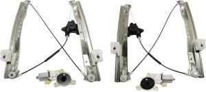 Front Regulator Pair/Set for Chrysler Grand Caravan 2008-2020/Town and Country 2008-2016, Right (Passenger) and Left (Driver), Power, with Motor, 2 Pins, Replacement
