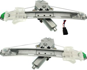 Rear Window Regulator Pair/Set for 2005-2008 Chevrolet Malibu, Right (Passenger) and Left (Driver), with Power Motor, Replacement