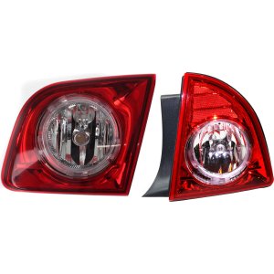 Tail Light Assembly Pair/Set for Chevrolet Malibu 2008-2012, Right (Passenger) and Left (Driver), Inner and Outer, Replacement