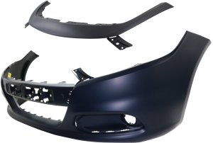 Front Bumper Cover Upper Set for Dodge Dart, Year Range 2013-2016, Set of 2 Pieces, Replacement