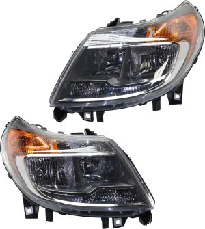Headlight Assembly Pair/Set for 2014-2022 Dodge Promaster 1500/2500/3500, Right (Passenger) and Left (Driver), Halogen, without Daytime Running Light, Replacement
