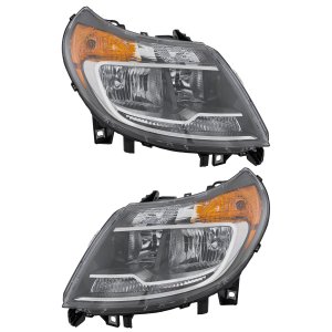 Headlight Assembly Pair/Set for 2014-2022 RAM ProMaster 1500/ProMaster 2500/ProMaster 3500, Right (Passenger) and Left (Driver), Halogen, with Daytime Running Light, Replacement