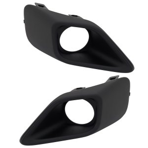 Pair/Set - Front Fog Light Molding for RAM ProMaster City 2015-2022, Right (Passenger) and Left (Driver) Sides, Black, Replacement Set