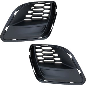 Fog Light Molding Replacement for Dodge Charger 2020-2023, Right (Passenger) and Left (Driver), Textured Black with Hood Scoop, Wide Body Option Pair/Set