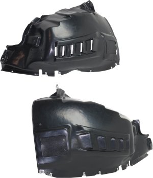 Front Fender Liner Pair/Set for 2014-2023 RAM ProMaster Van, Right (Passenger) and Left (Driver) with Fog Light Holes, Vacuum Form Replacement