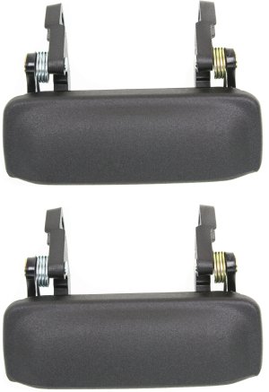 Front Door Handle Pair/Set for 2001-2010 Mazda Pickup, Right (Passenger) and Left (Driver), Outside, Textured Black, Metal Replacement