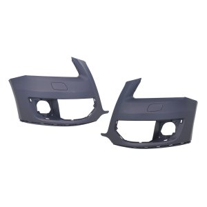 Front Bumper Cover Replacement Pair/Set for Audi Q5 2009-2012, Right (Passenger) and Left (Driver), Primed (Ready to Paint), without S-Line Package, without Parking Aid Sensor Holes