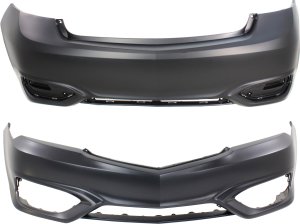 Front and Rear Bumper Cover Set for 2016-2018 ILX, Primed (Ready to Paint), Replacement Set
