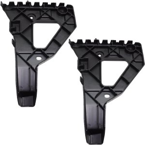 Front Bumper Bracket Pair/Set for Audi A6 Quattro 2005-2011, Right (Passenger) and Left (Driver), Type 1 Plastic Guide, Replacement