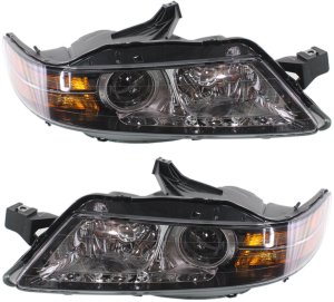 Headlight Pair/Set for 2006 TL USA-Built Vehicle, Right (Passenger) and Left (Driver), Lens and Housing, Halogen Replacement