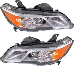 Headlight Lens and Housing Pair/Set for Acura RDX 2013-2015, Right (Passenger) and Left (Driver), Xenon, without HID Pair/Set - Replacement
