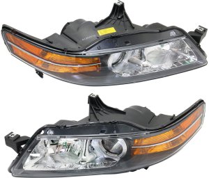 Headlight Pair/Set for TL 2006-2006, Right (Passenger) and Left (Driver), Lens and Housing, Halogen, Replacement, Canada Built