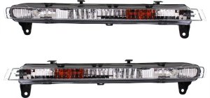 Park Light Pair/Set for Audi Q7 2007-2009, Right (Passenger) and Left (Driver), Lens and Housing, with Signal Light, without LED Light, Replacement