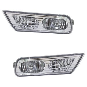 Front Fog Light Pair/Set for Acura MDX 2007-2009, Right (Passenger) and Left (Driver), Lens and Housing, Halogen Replacement
