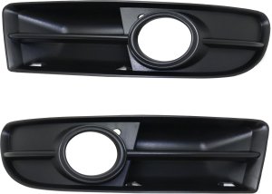 Front Fog Light Molding Pair/Set for Audi A4 2005-2009, S4 2005-2008, Right (Passenger) and Left (Driver), Primed (Ready to Paint), A4 2007-2009 Cabrio, 3.2L Eng. Replacement