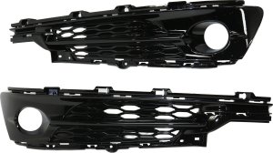 Front Fog Light Molding Pair/Set for Acura TLX 2015-2017, Right (Passenger) and Left (Driver), Primed (Ready to Paint) - Replacement