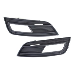 Front Fog Light Molding for Audi A4 2013-2016, Right (Passenger) and Left (Driver), Textured, without S-Line Package and Adaptive Cruise Control, Replacement Pair/Set