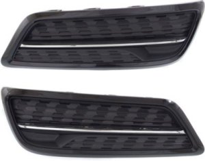 Front Fog Light Cover for 2014-2016 Acura MDX, Right (Passenger) and Left (Driver), Black and Chrome Replacement Pair/Set