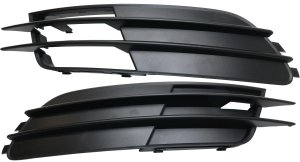 Front Fog Light Cover Pair/Set for Audi A6/A6 Quattro 2012-2015, Right (Passenger) and Left (Driver), Primed (Ready to Paint), without S-Line Package or Adaptive Cruise Control, Replacement