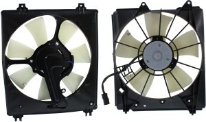 Pair/Set - Radiator and A/C Condenser Fan Assembly for 2009-2014 Acura TL, Right (Passenger) and Left (Driver) Single Fan, Suitable for 3.5L/3.7L Engines, Replacement Set