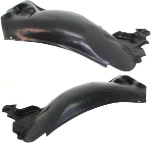 Front Fender Liner Pair/Set for 2004-2010 Audi A8 Quattro, Right (Passenger) and Left (Driver) Rear Sections, Replacement