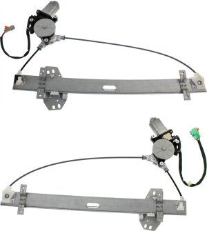 Front Window Regulator Pair/Set for 2003-2006 Acura MDX, Right (Passenger) and Left (Driver), Power, With Motor, Replacement