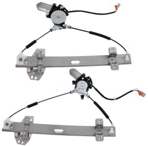 Front and Rear Window Regulator Set for Acura TL 1999-2001, Left (Driver), Power, with Motor, Replacement