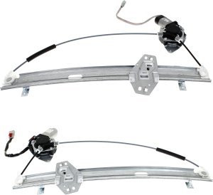 Front Window Regulator Pair/Set with Motor for Acura MDX 2001-2002, Right (Passenger) and Left (Driver), Power, Fits Base/Touring Models - Replacement