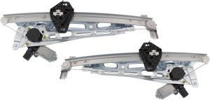 Front Window Regulator Pair/Set for Acura MDX 2007-2013 Right (Passenger) and Left (Driver), Power, with Motor, Fits Base Model, Replacement