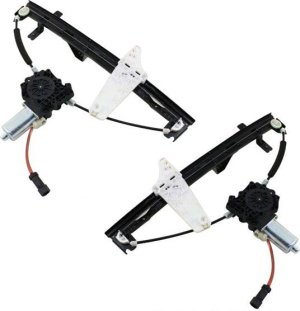 Rear Window Regulator for Audi A4 2002-2008, Right (Passenger) and Left (Driver), Power, without Motor, Sedan/Wagon, Replacement Pair/Set
