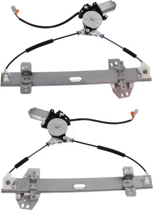 Power Rear Window Regulator Pair/Set for Acura TL 1999-2003, Right (Passenger) and Left (Driver) With Motor, Replacement