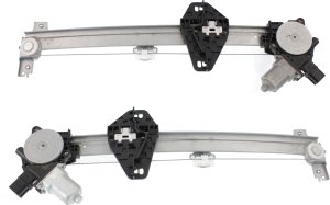 Pair/Set - Power Rear Window Regulator with Motor for 2007-2013 Acura MDX, Right (Passenger) and Left (Driver), Base Model Replacement Set