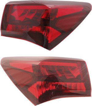 Tail Light Assembly Pair/Set for Acura TLX 2015-2017, Outer, Right (Passenger) and Left (Driver) Sides, With Replacement