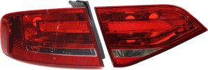 Tail Light for Audi A4 2009-2012 / S4 2010-2012, Left (Driver), Inner and Outer, Set of 2, Lens and Housing, Halogen/Bulb Type, Sedan Replacement
