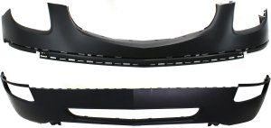 Front Bumper Cover Set for Buick Enclave 2008-2012, Upper and Lower, Primed (Ready to Paint), Replacement