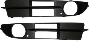 Front Fog Light Molding Pair/Set for BMW 5-Series 2004-2007, Right (Passenger) and Left (Driver), Paint to Match, Sedan without M package, Wagon without Sport Package - Replacement