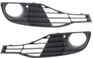 Front Fog Light Molding Pair/Set for BMW 3-Series 2012-2015, Right (Passenger) and Left (Driver), Textured Black Replacement - Fits: 316, 318, 320, 328, 330, 335, 340