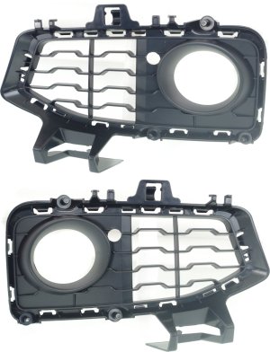 Front Fog Light Molding Pair/Set for BMW 4-Series 2014-2020, Textured, Right (Passenger) and Left (Driver), w/ M Sport Package - Replacement Fits: 420i, 428i, 430i, 435i, 440i.