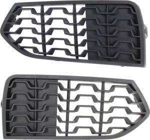 Pair/Set - Fog Light Cover Replacement for BMW 2-Series 2014-2021, Right (Passenger) and Left (Driver), Textured Black Fits: 218i, 220i, 228i, 235i, 240i.