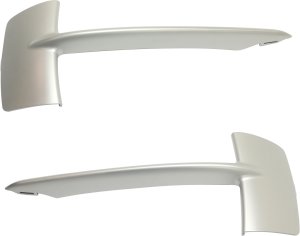 Front Bumper Molding Pair/Set for BMW X5 2014-2018, Right (Passenger) and Left (Driver), Grille Cover, Primed (Ready to Paint), without M Sport Line, Type 1, Standard Line Replacement