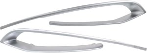 Front Bumper Grille Molding Pair/Set for BMW 5-Series 2014-2016, Right (Passenger) and Left (Driver), Chrome, without M Package, Modern Line, Sedan Replacement Models: for 520i, 528i, 535i, 550i.