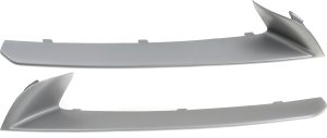 Front Bumper Grille Molding Pair/Set for BMW 5-Series 2014-2016 Sedan, Right (Passenger) and Left (Driver), Painted Silver, without M Package, with Fog Lights, Standard - Replacement. Series includes: 528i, 535i, 550i.