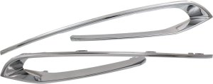 Front Bumper Grille Molding Pair/Set for BMW 5-Series 2014-2016, Luxury Line Sedan, Chrome, Right (Passenger) and Left (Driver), without M Package, Replacement Models: for 520i, 523i, 528i, 535i, 550i.