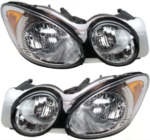 Headlight Assembly for 2008-2009 Buick Allure/Lacrosse, Right (Passenger) and Left (Driver), Halogen, Replacement Pair/Set